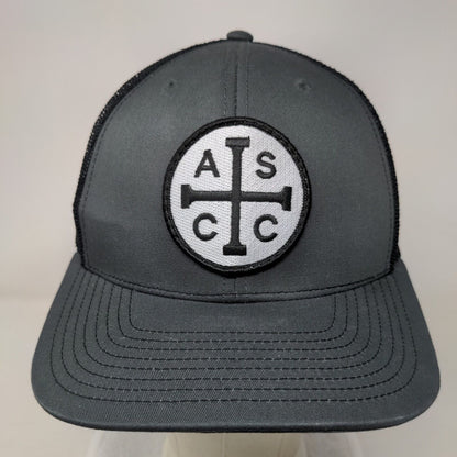 Richardson Snapback Mesh Back Trucker Hat Gray One Size Logo Patch