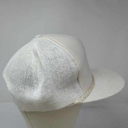 Designer Award Trucker Hat White OS Chevron Safety Award Mesh Snapback Rope
