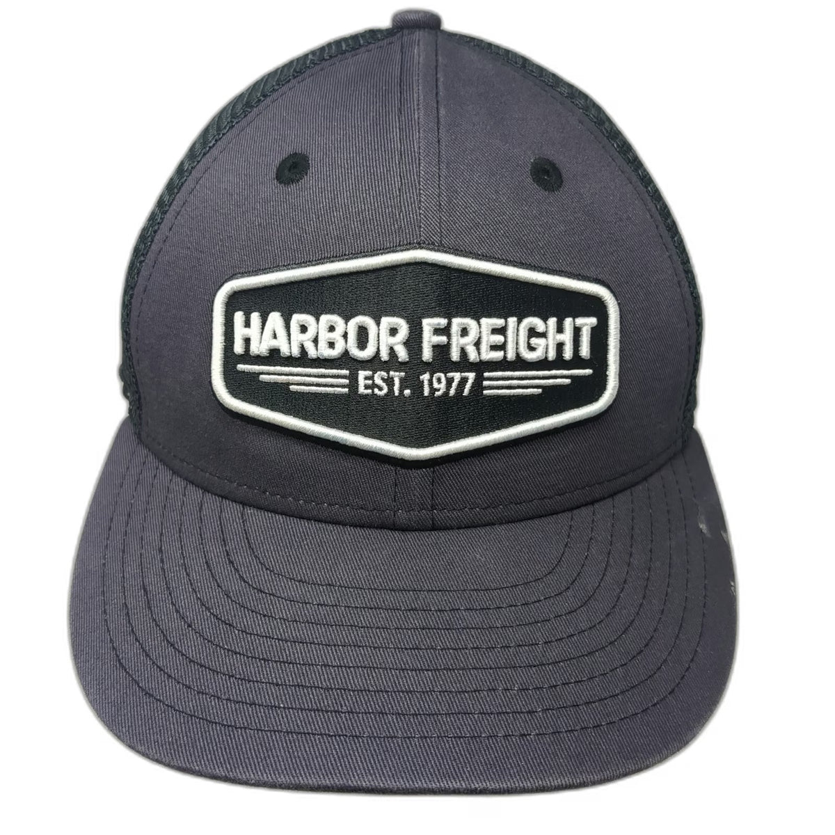 Harbor Freight Trucker Hat Gray One Size Mesh Snapback HFT Est 1977 Logo Patch