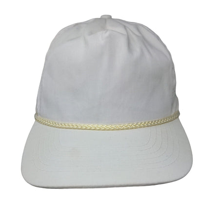 Otto Slideback Rope Hat White OSFA Adjustable Leather Strap Blank