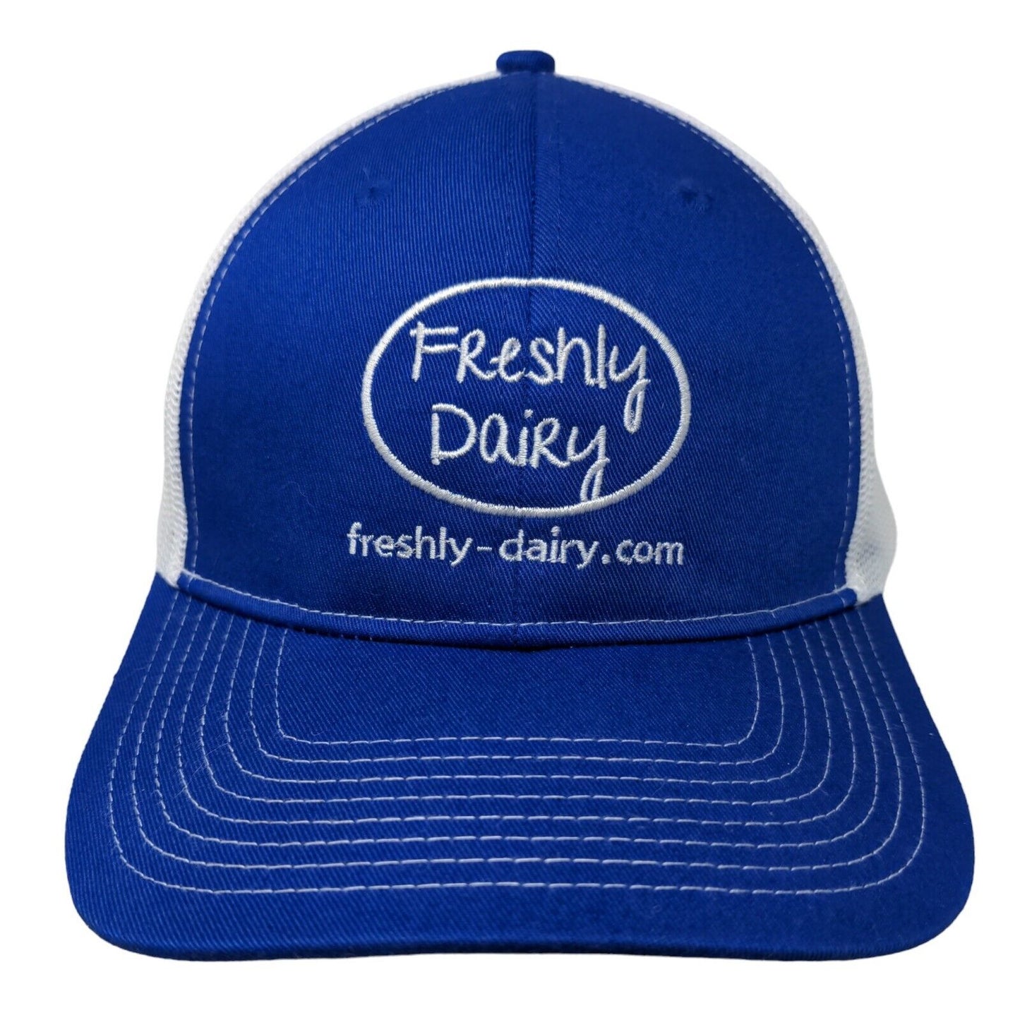 Port Authority Men's Snapback Mesh Back Hat Blue Embroidered Freshly Dairy