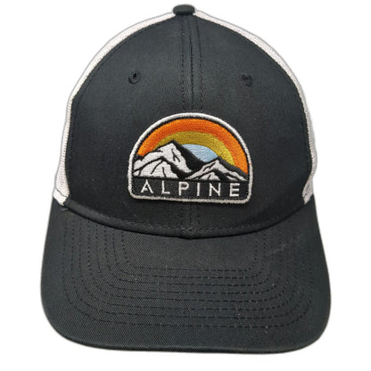 Alpine Mountain Rainbow Patch Black Trucker Hat One Size Snapback Mesh Hat