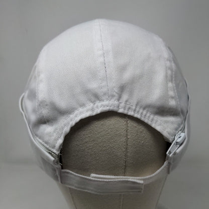 Unbranded Strapback 5 Panel Cap White OSFA Adjustable Blank Polyester Blend