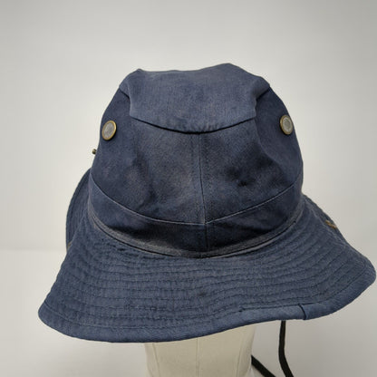 Unbranded Bucket Hat Boonie Blue One Size Chin Strap Foldable Outdoor