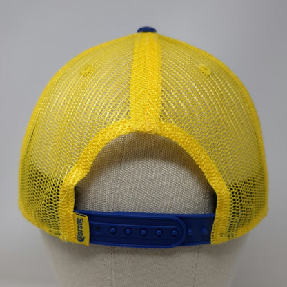 Corona Trucker Hat Blue Yellow One Size Mesh Snapback Beach Sunset Palm Tree