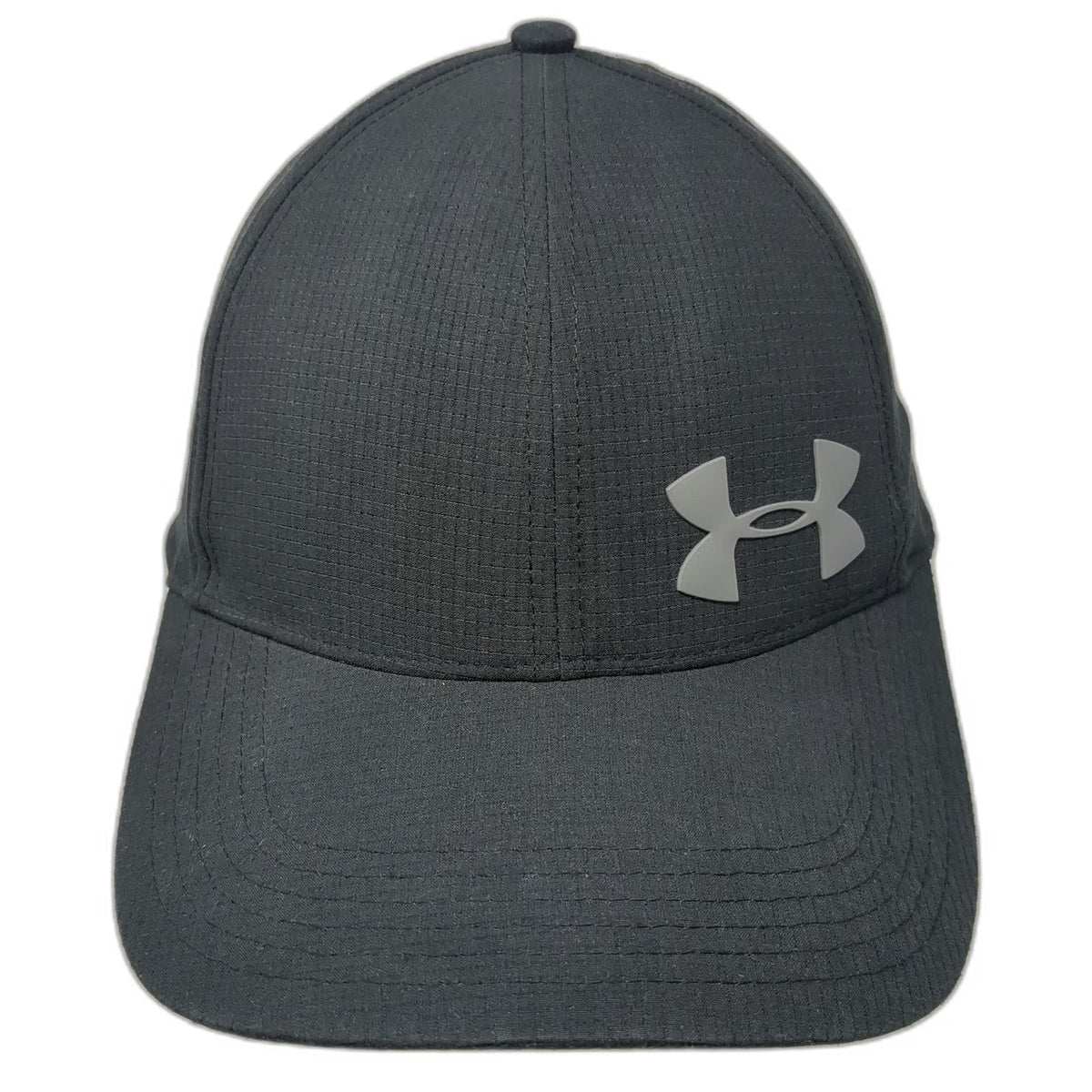 Under Armour Baseball Cap Black XL Stretch Fit Grid Logo Performance Sport Hat