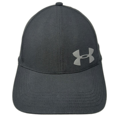 Under Armour Baseball Cap Black XL Stretch Fit Grid Logo Performance Sport Hat
