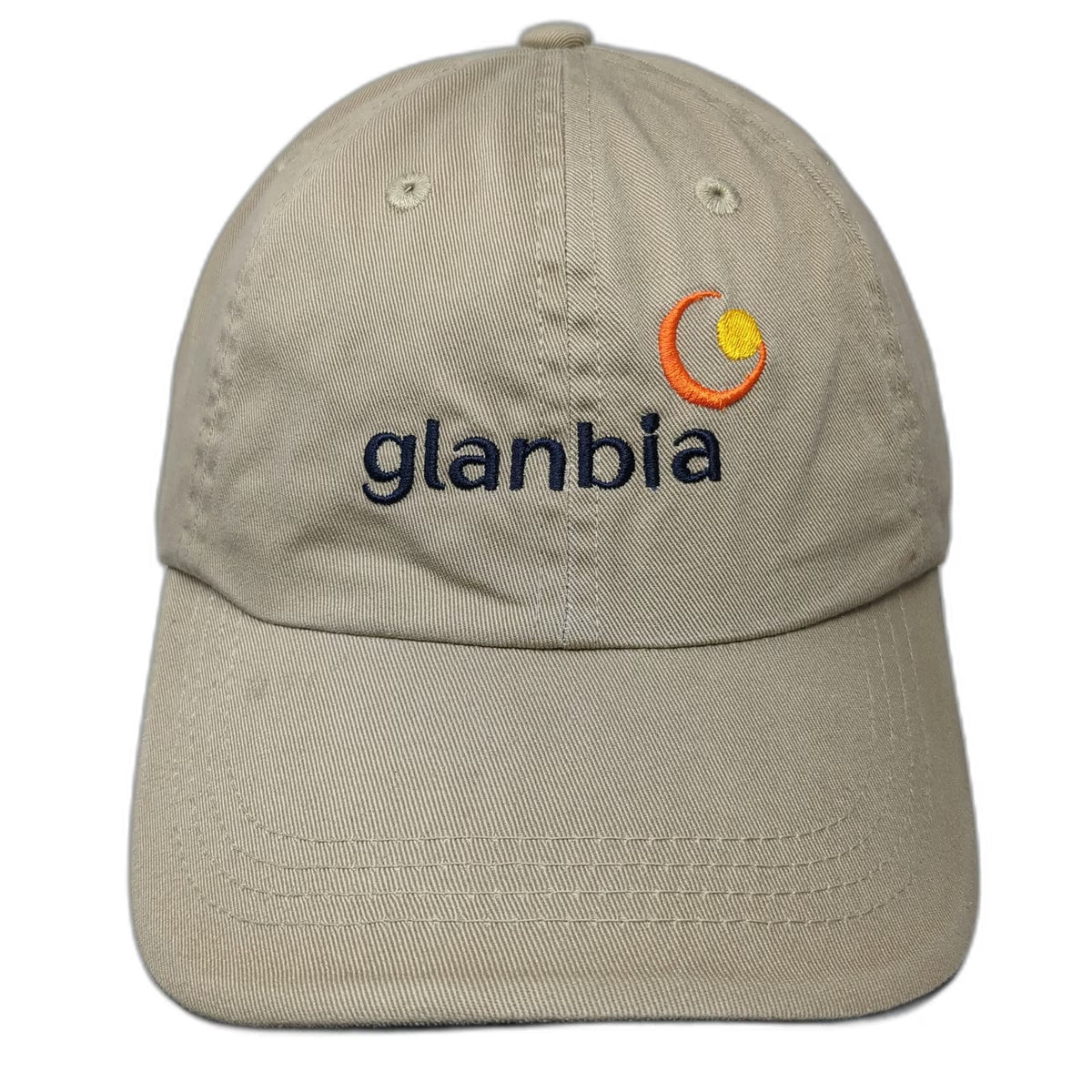 Port Authority Baseball Cap Beige One Size Glanbia Embroidered Logo Blue Hat