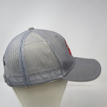 Crown Baseball Cap Gray Red White OSFM Mesh Back USA Flag Berry Machinery hat