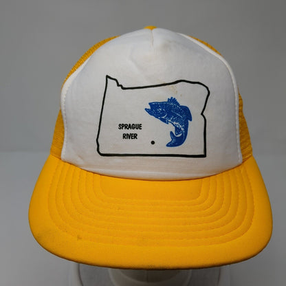 Sprague River Snapback Trucker Hat Yellow OS Adjustable Mesh Back Sportcap