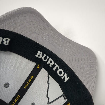 Burton Baseball Cap Gray One Size Mountain Logo Stretch Fit A-Flex Action Hat