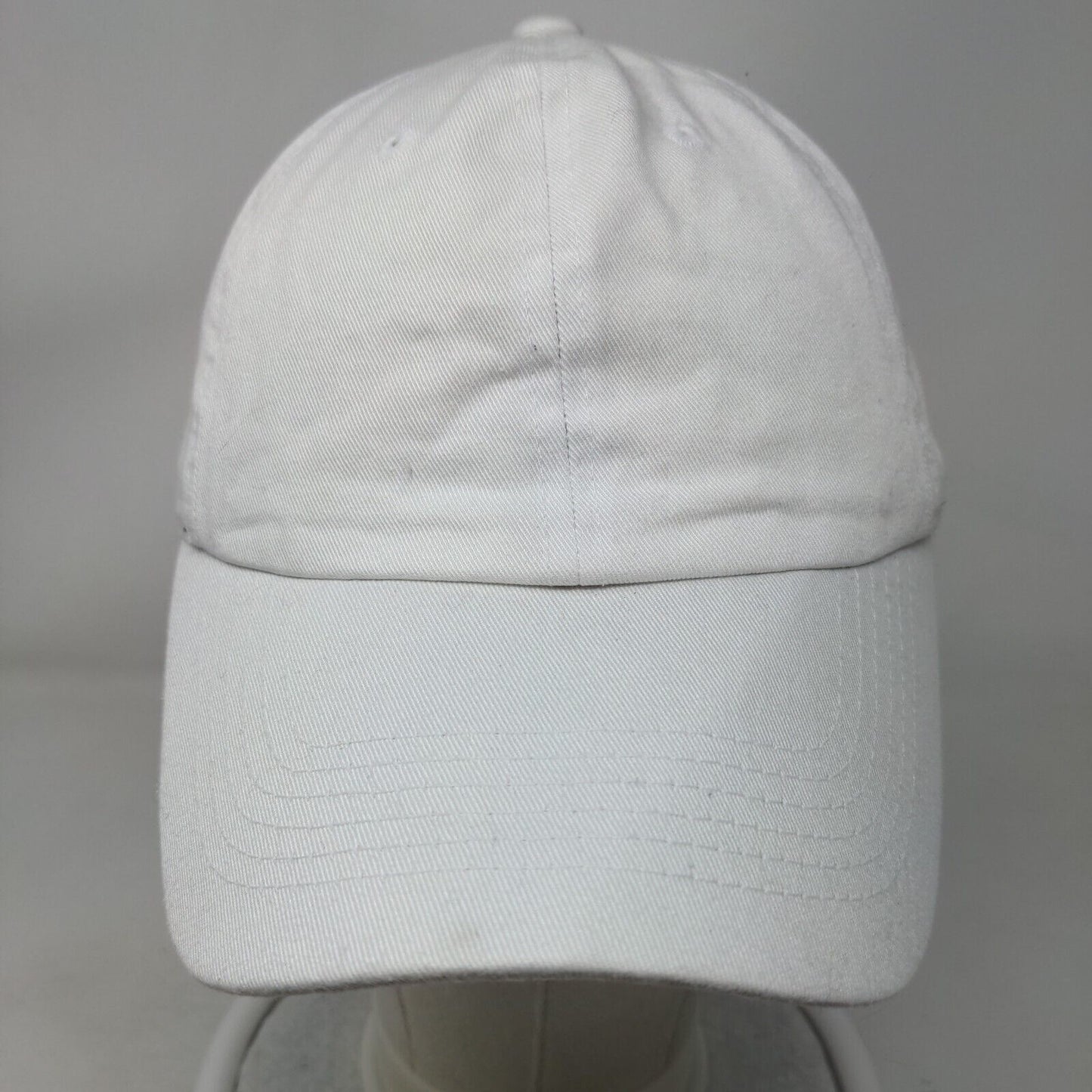Eckos Slideback Hat White OSFA Adjustable Vented Holes 6 Panel Blank Cotton