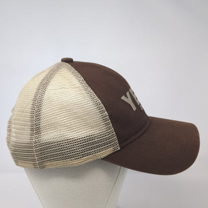 Yeti Coolers Snapback Trucker Hat Brown OS Adjustable Embroidered Mesh Back