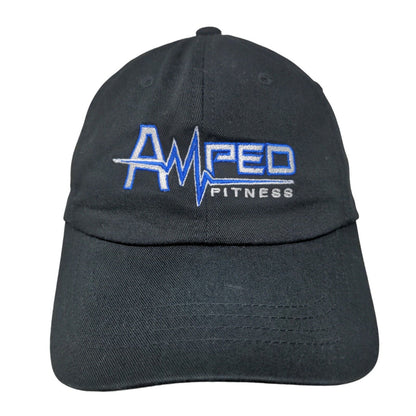 Amped Fitness Slideback Hat Black One Size Adjustable Embroidered Yupoong