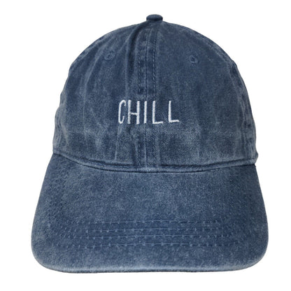Chill Slideback Hat Blue One Size Embroidered Adjustable Solid 6 Panel