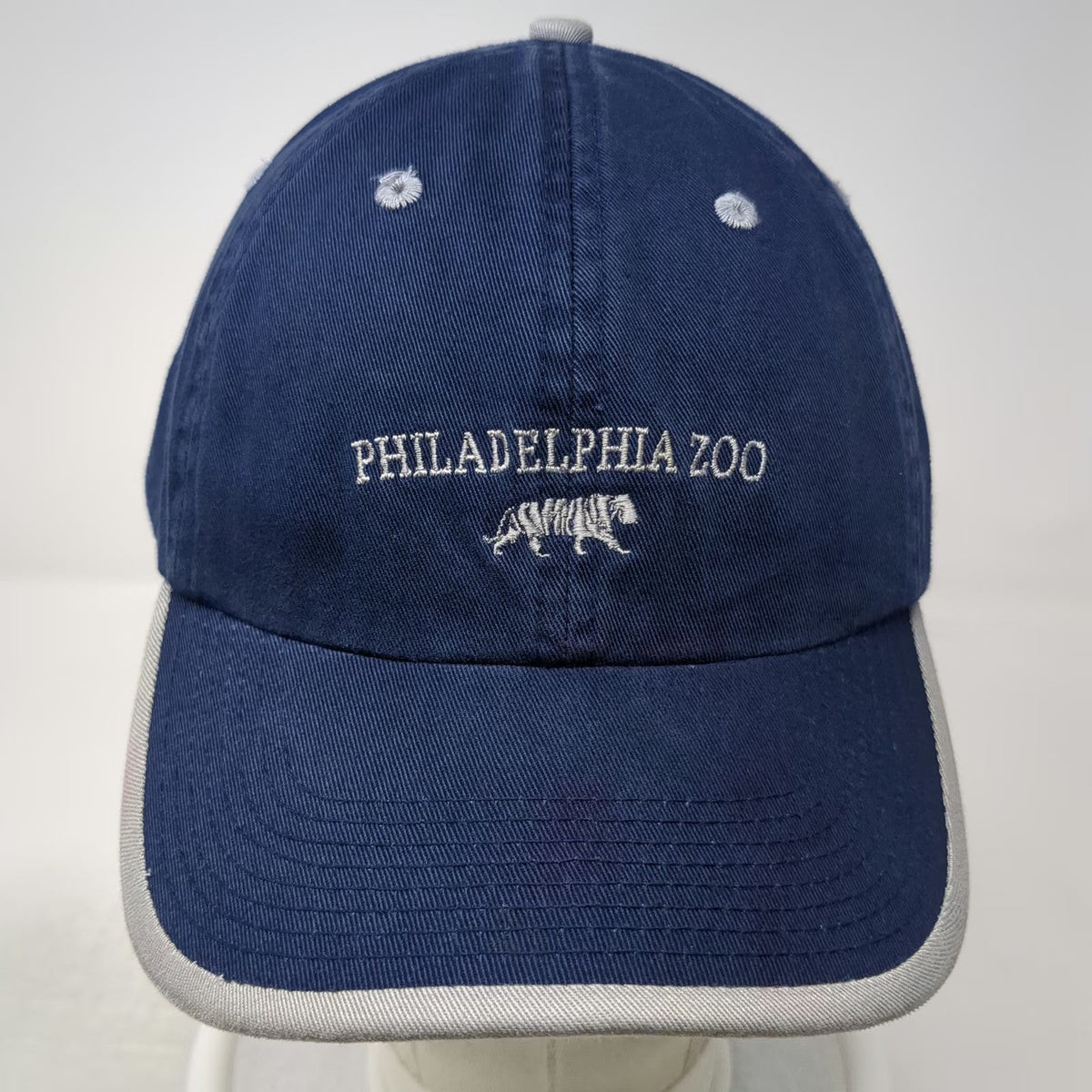 Perrin Philadelphia Zoo Tiger Baseball Cap Blue Gray One Size Slideback Hat