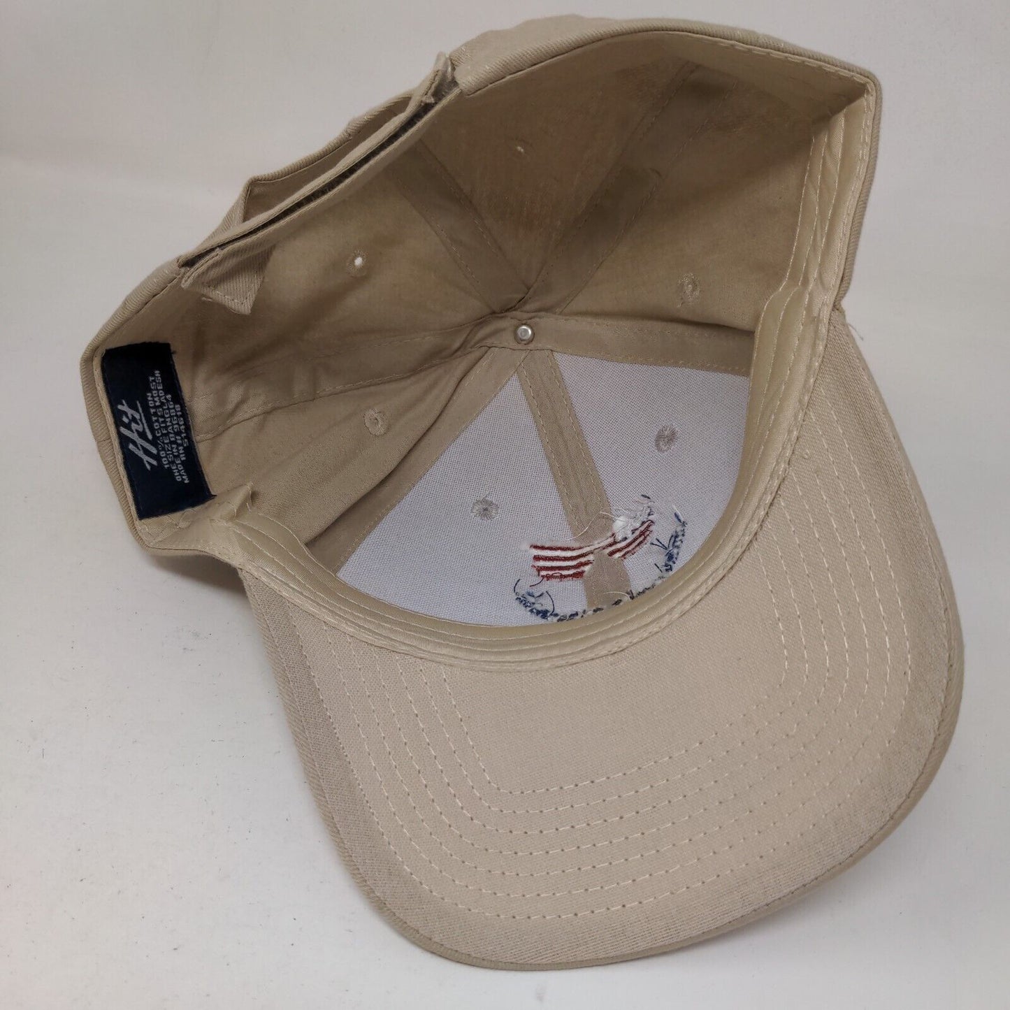 Smile You're On Cannabis Strapback Hat Tan OSFM American Flag Glasses