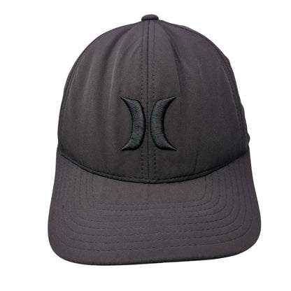 Hurley Fitted Mesh Back Hat Black Embroidered Logo Size S-M Poly Blend