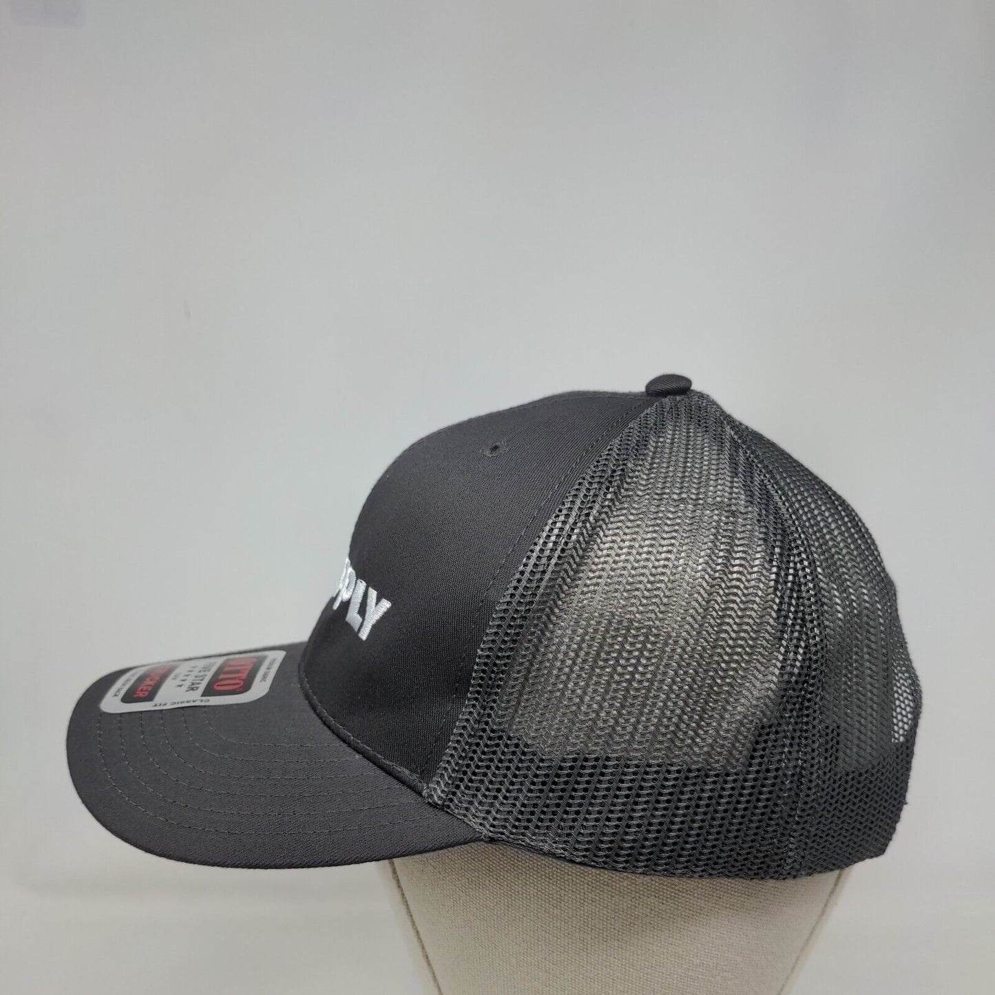 H.D Supply Snapback Trucker Hat Gray OSFM Adjustable Classic Fit Mesh Back Otto