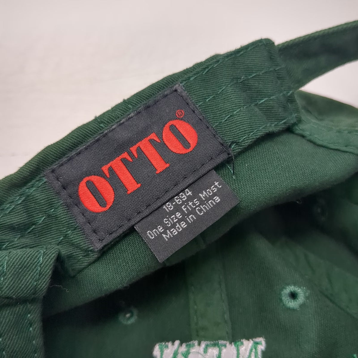 Otto Baseball Cap Green One Size New Hampshire Embroidered Slideback Cotton Hat