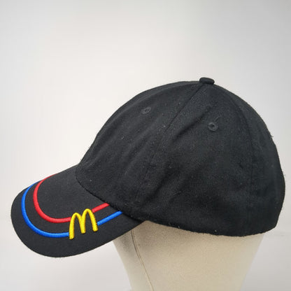 McDonald's Baseball Cap Black One Size Recycled Fabric Strapback Hat Yellow M