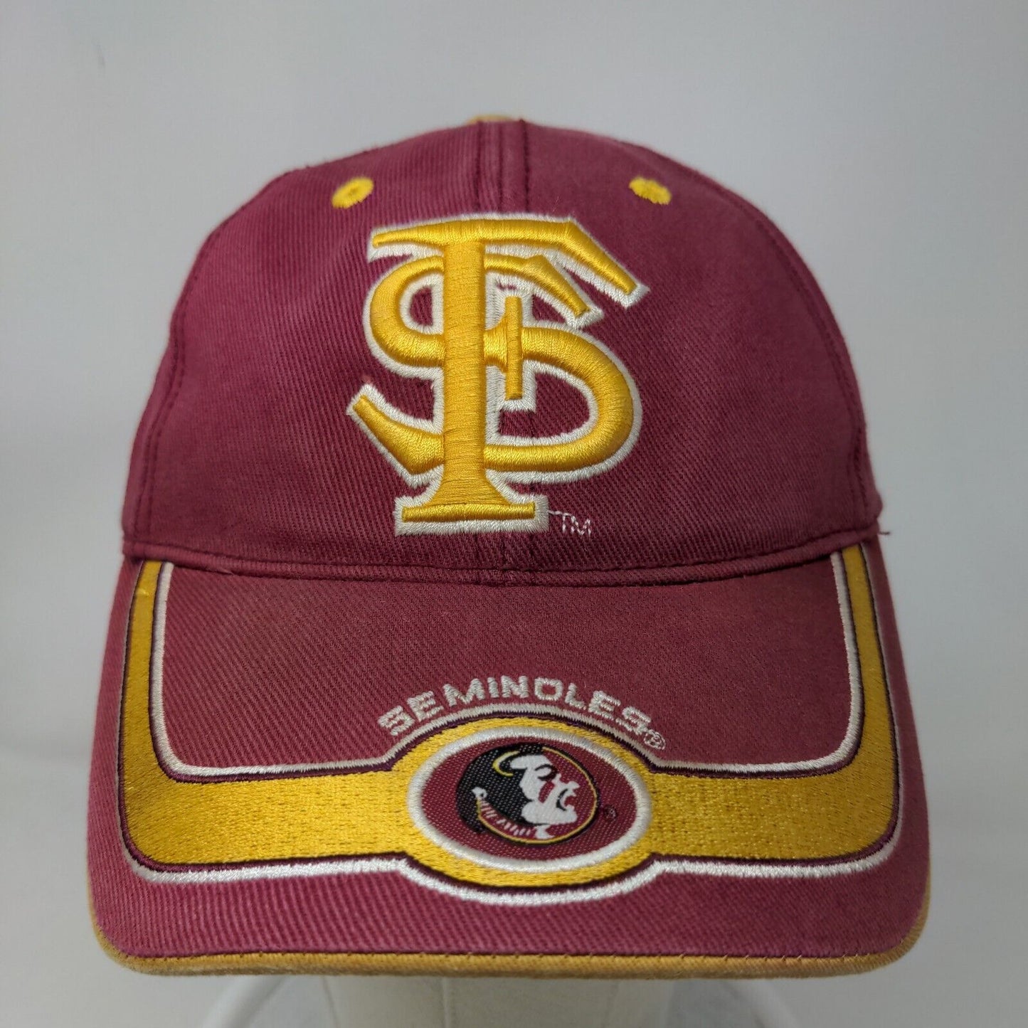 Florida State Seminoles Men's Strapback Hat Red Gold OSFA Embroidered Logo