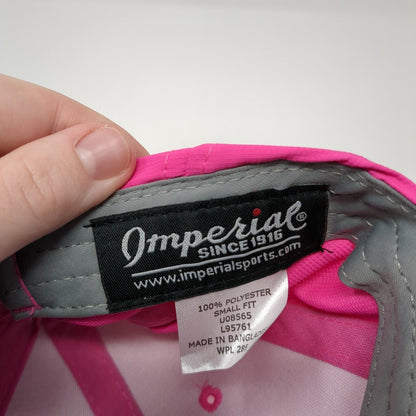AJGA Strapback Hat Pink Small Fit Adjustable Embroidered Imperial Polyester