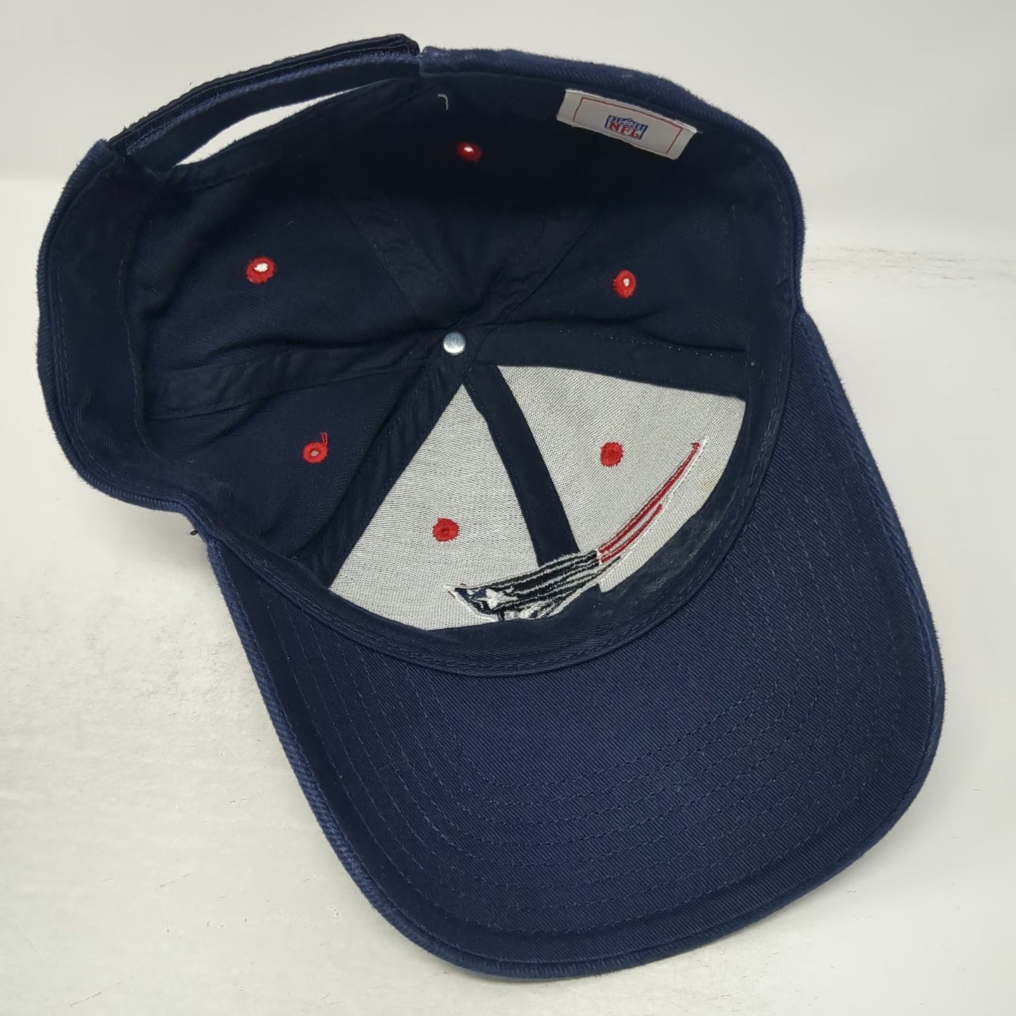 NFL New England Patriots Blue One Size Cap Hat Embroidered Logo Strapback Cotton