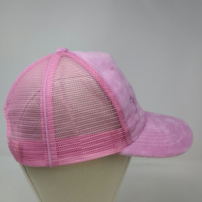 Juicy Couture Trucker Hat Pink One Size Rhinestone Velour Mesh Snapback Hat