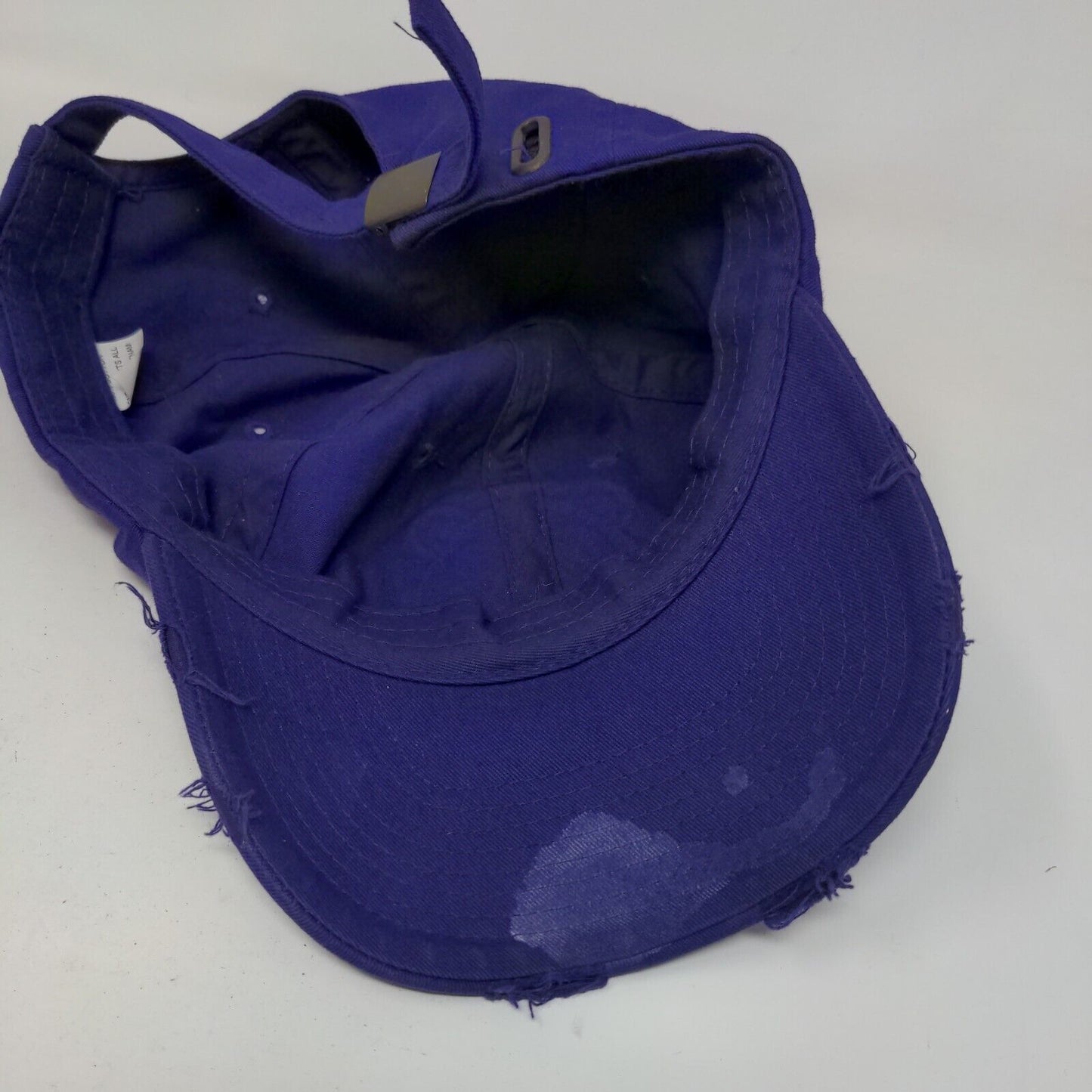 Baws Angry Crazy Blue Bear Slideback Hat Purple OSFA Embroidered Distressed