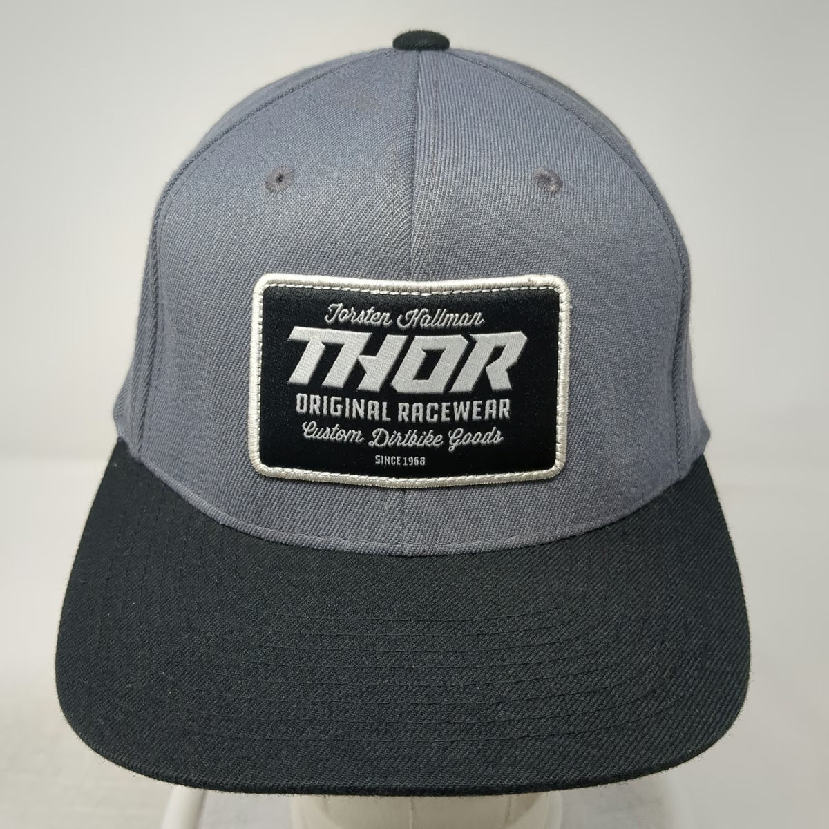 THOR Snapback Gray One Size Original Racewear Dirtbike Goods Patch Hat Black