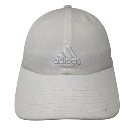 Adidas Slideback Hat White One Size Adjustable Climalite 3 Stripes