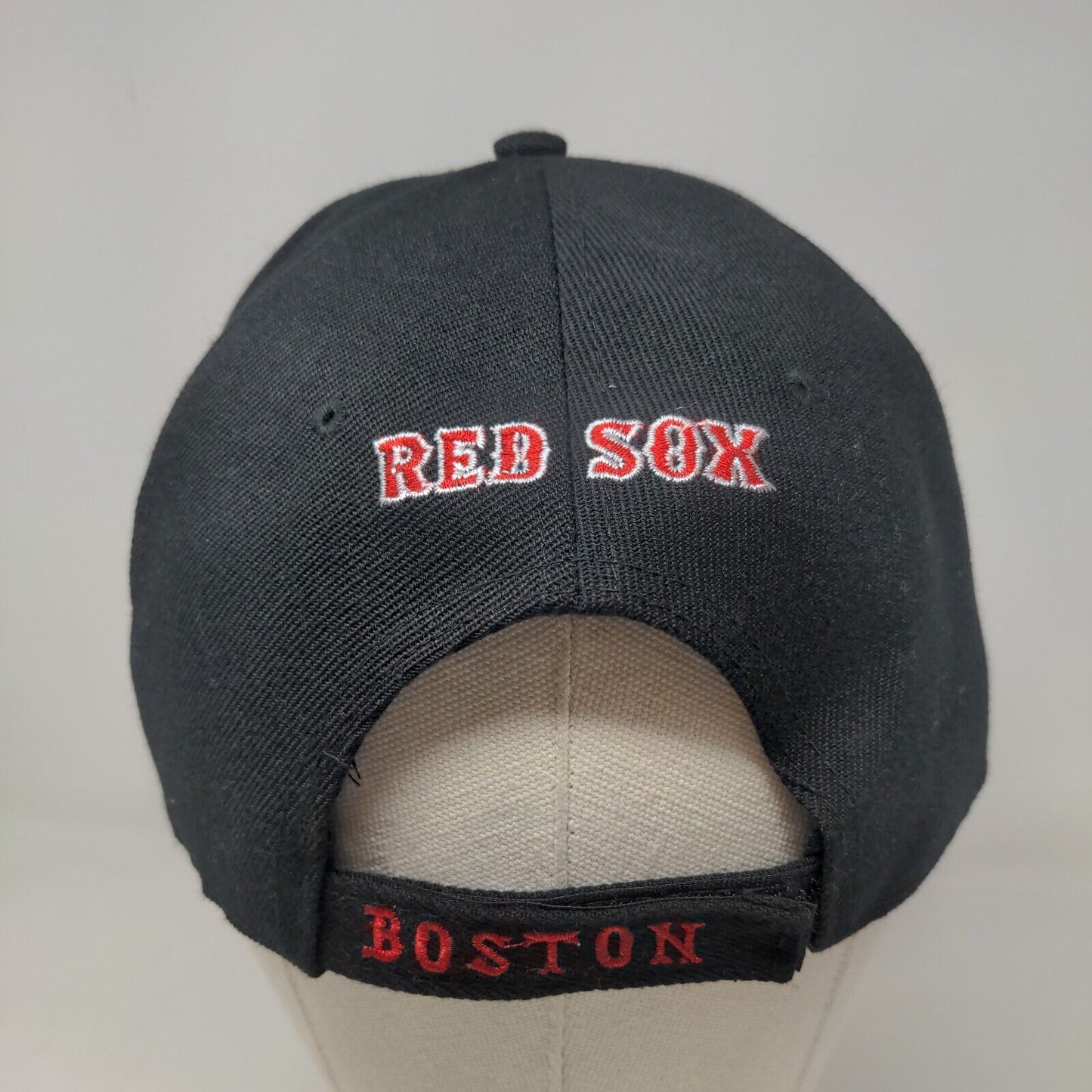 New Era Men's Strapback Hat Black Adjustable Embroidered Boston Red Sox Logo