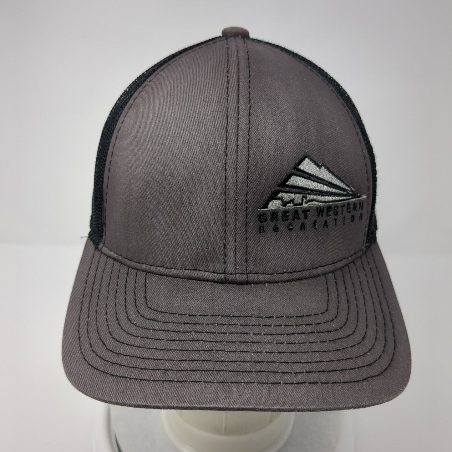 Great Western Recreation Snapback Trucker Hat Gray OS Mesh Back Outdoor Cap