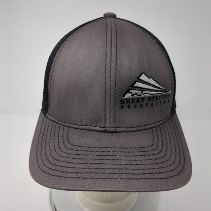 Great Western Recreation Snapback Trucker Hat Gray OS Mesh Back Outdoor Cap