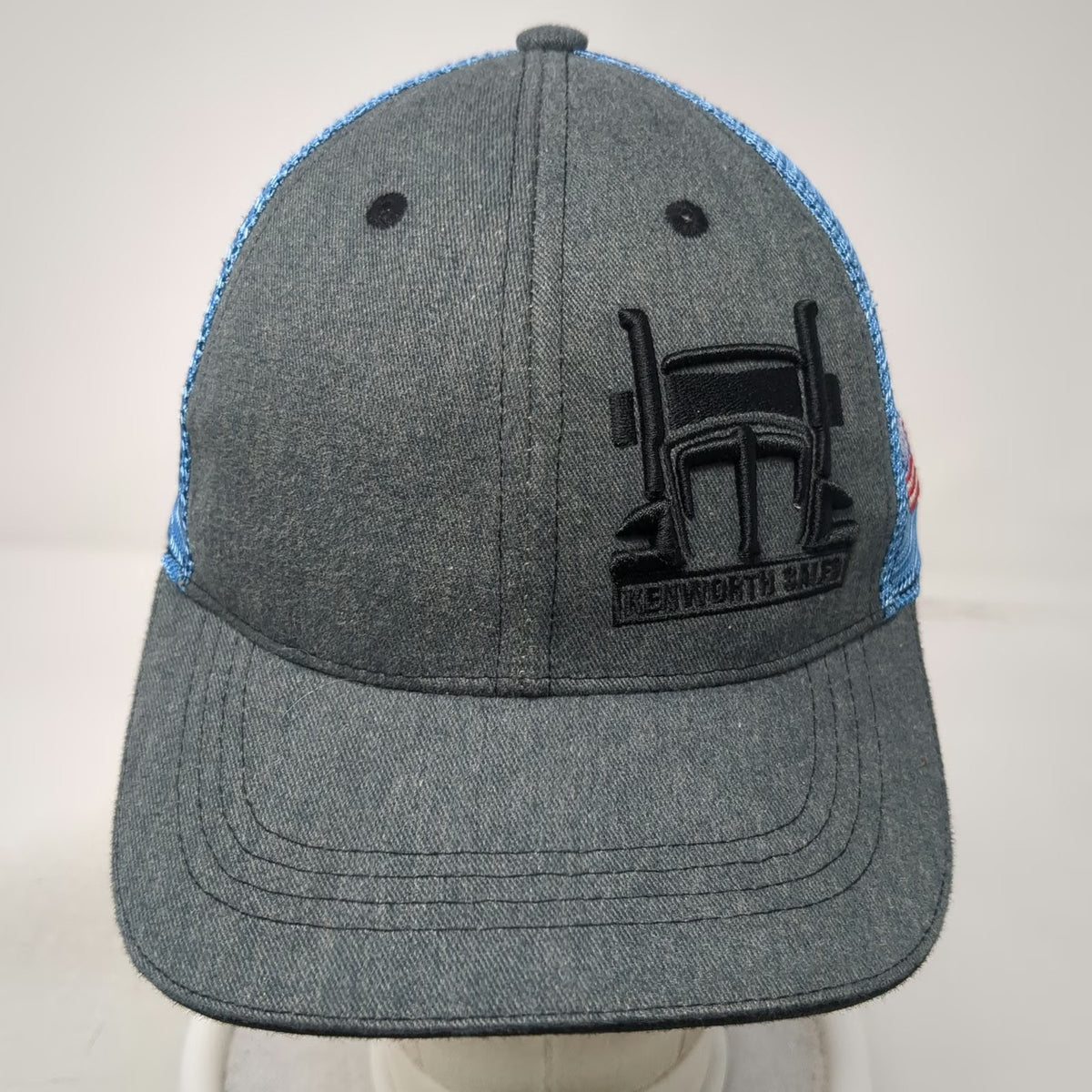 360 Apparel Kenworth Sales Baseball Cap Gray Blue One Size Semi Truck Mesh Hat