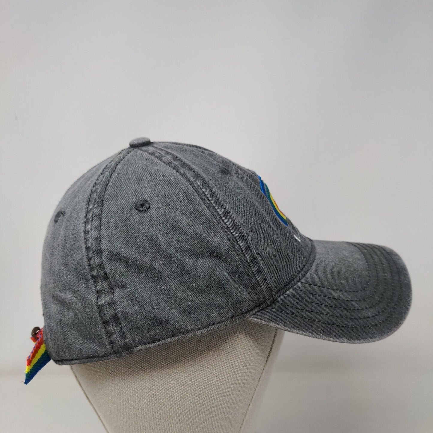Blessed Slideback Hat Gray OSFM Adjustable Embroidered Rainbow Home Free