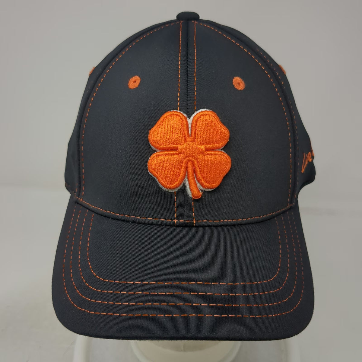 Black Clover Baseball Cap Orange XL Memory Fit Live Lucky Contrast Stitch Hat