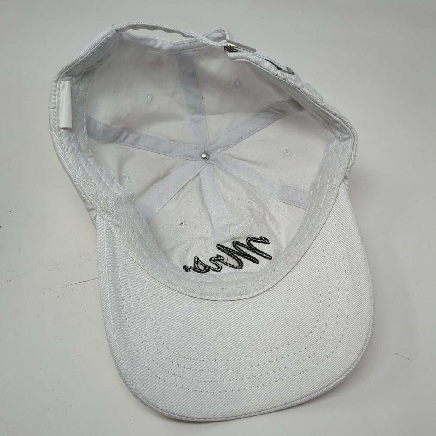 Mrs. Slideback Hat White One Size Solid Adjustable Embroidered 6 Panel