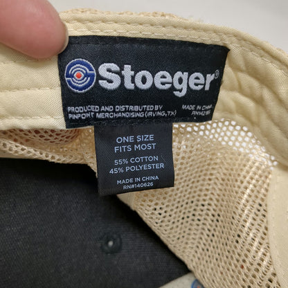 Stoeger STR-9 Trucker Hat Black One Size Mesh Back Snapback Every Day Tough