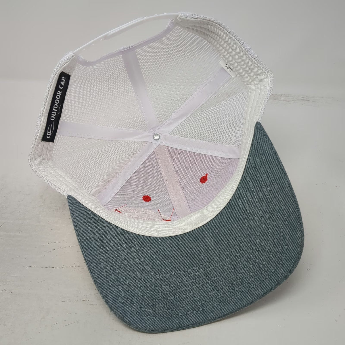 Outdoor Cap Trucker Hat Red White Gray One Size Mesh Snapback Firefighter Pierce