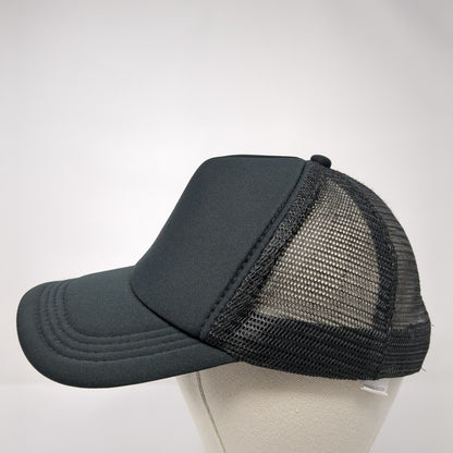Unbranded Snapback Mesh Back Trucker Hat Black One Size Blank Adjustable
