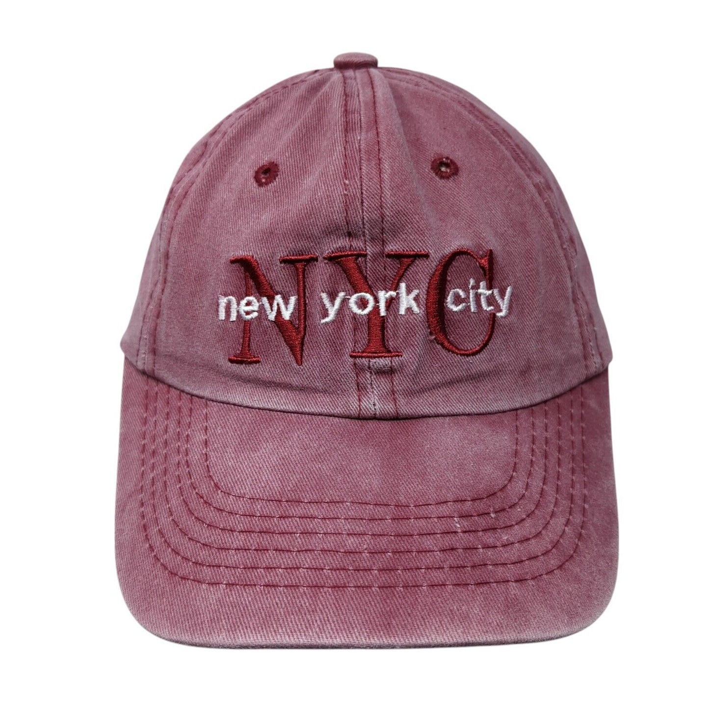 NYC New York City Slideback Hat Red One Size Adjustable Embroidered