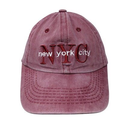 NYC New York City Slideback Hat Red One Size Adjustable Embroidered