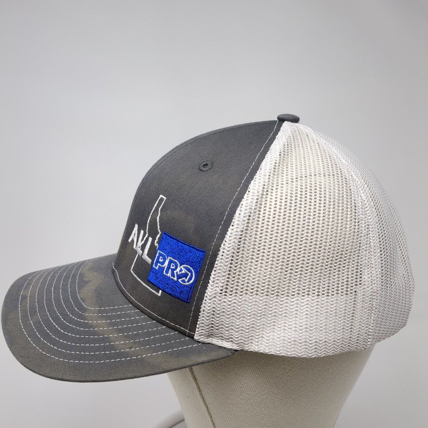 All Pro Idaho Snapback Mesh Back Trucker Hat Gray One Size Embroidered