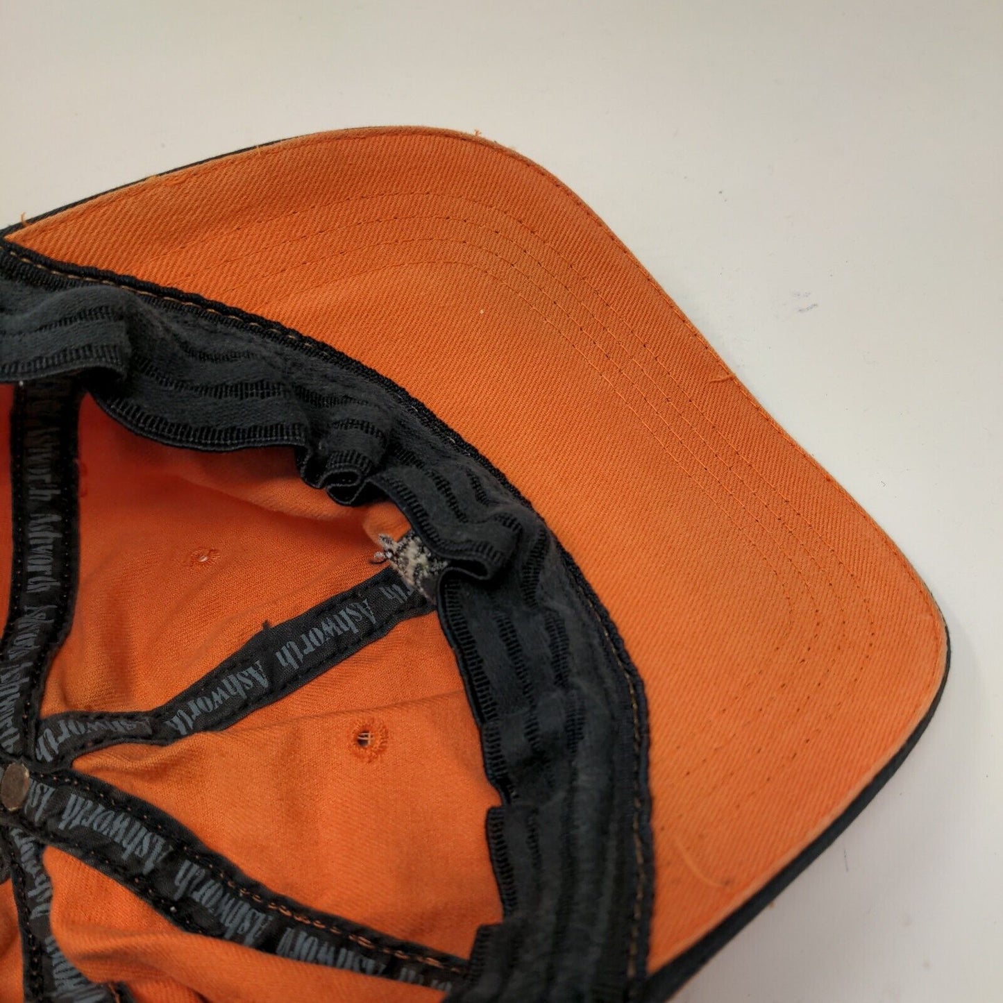 Ashworth Fitted Hat Orange Large-XL Embroidered 6 Panel Vent Holes