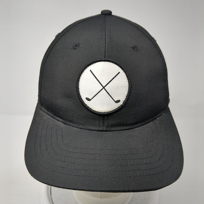Crossed Golf Clubs Snapback Hat Black One Size Adjustable 6 Panel Signatures
