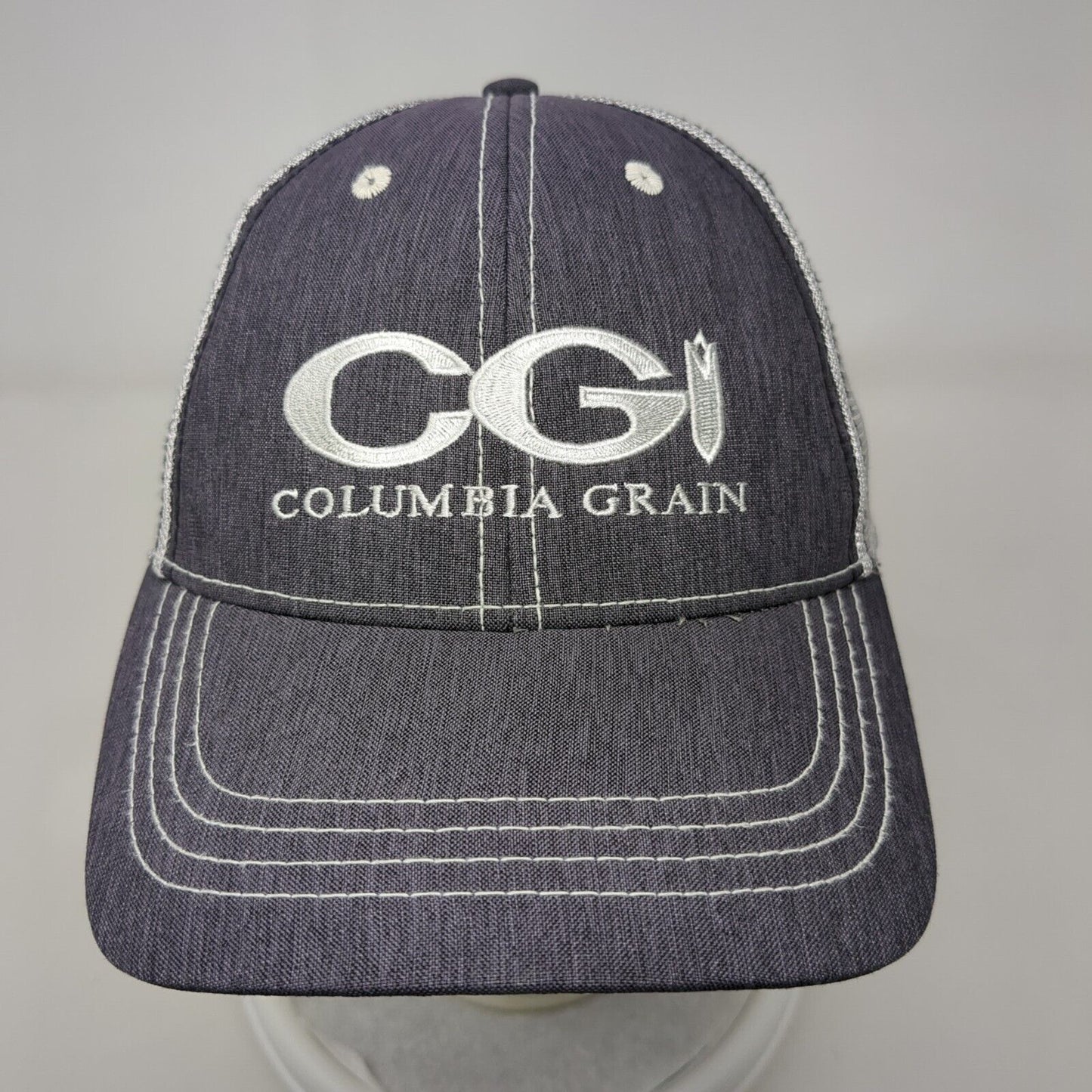 CG Columbia Grain Strapback Hat Gray OSFA Powered By Cruiser 6 Panel