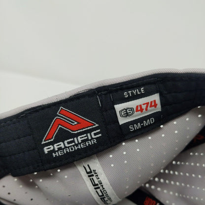 Letter R Fitted Hat Gray S/M Flexfit Breathable Elite Series Pacific Headwear