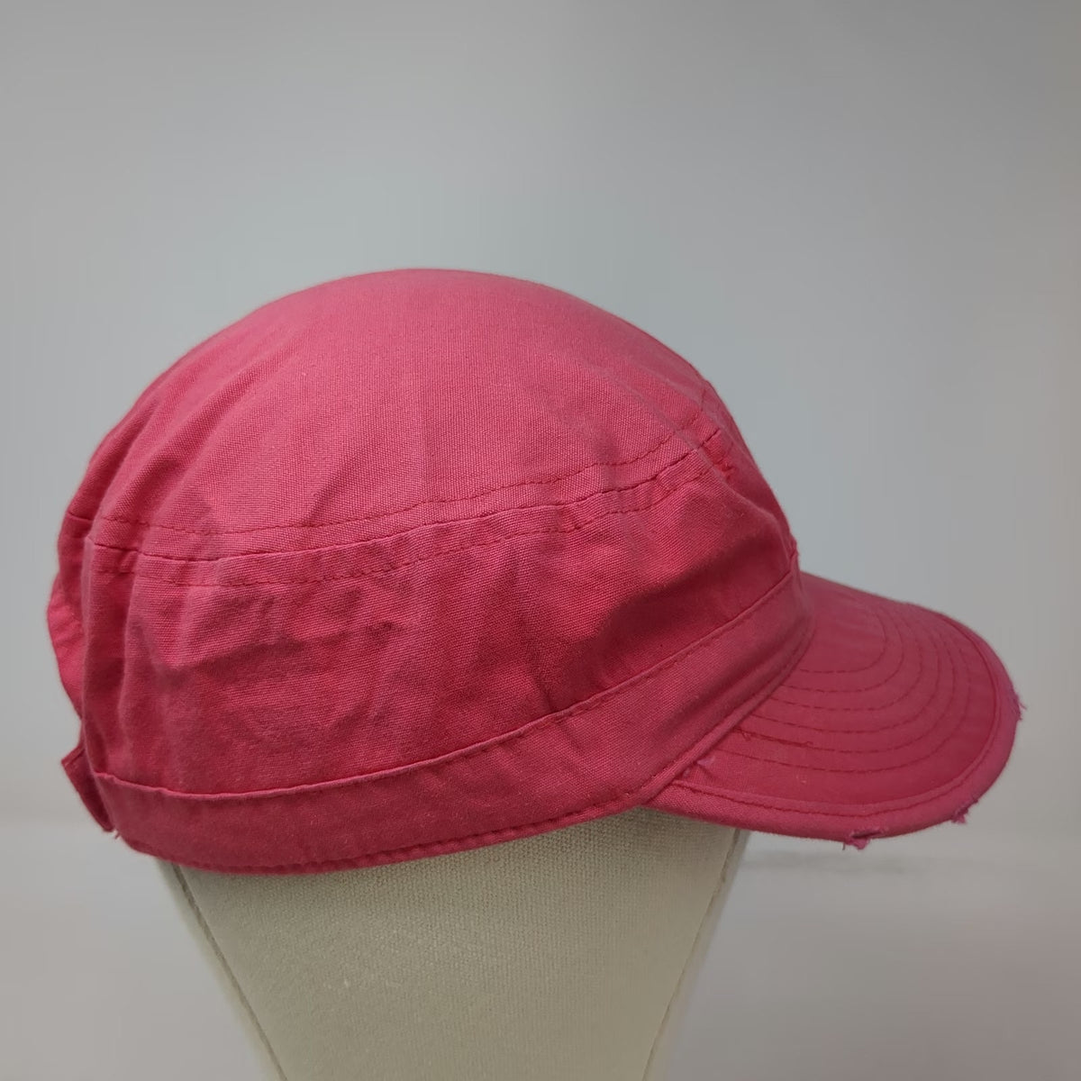 Army Cap Hat Pink One Size Graphic Scrollwork Cadet Design Cotton Bird Print